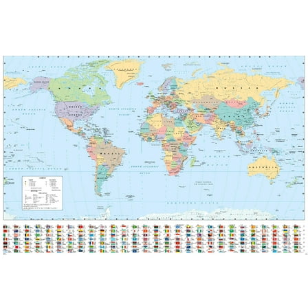 World Map 2023 Wall Poster, 22.375" x 34"