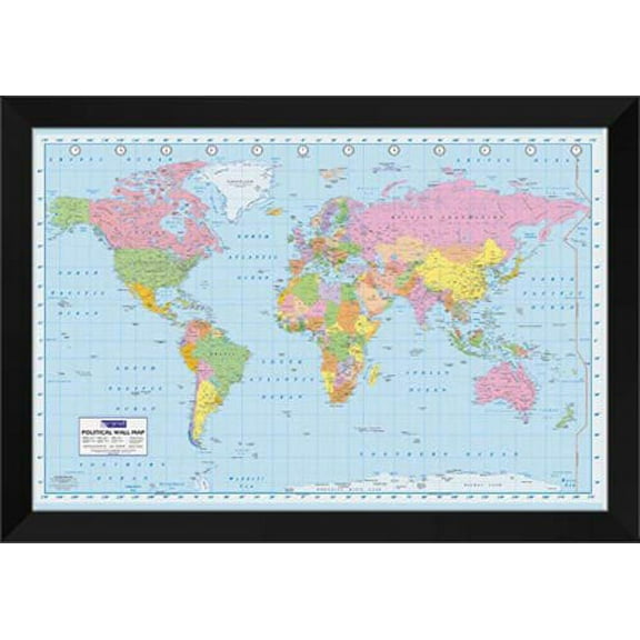 World Map 28x40 Framed Art Print.