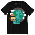 thumbnail image 1 of World Map And Globe Funny Train Travel On The Earth Men's T-Shirt, 1 of 4