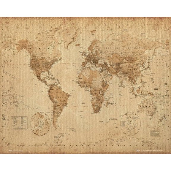 World Map Antique Style Poster (16 x 20)