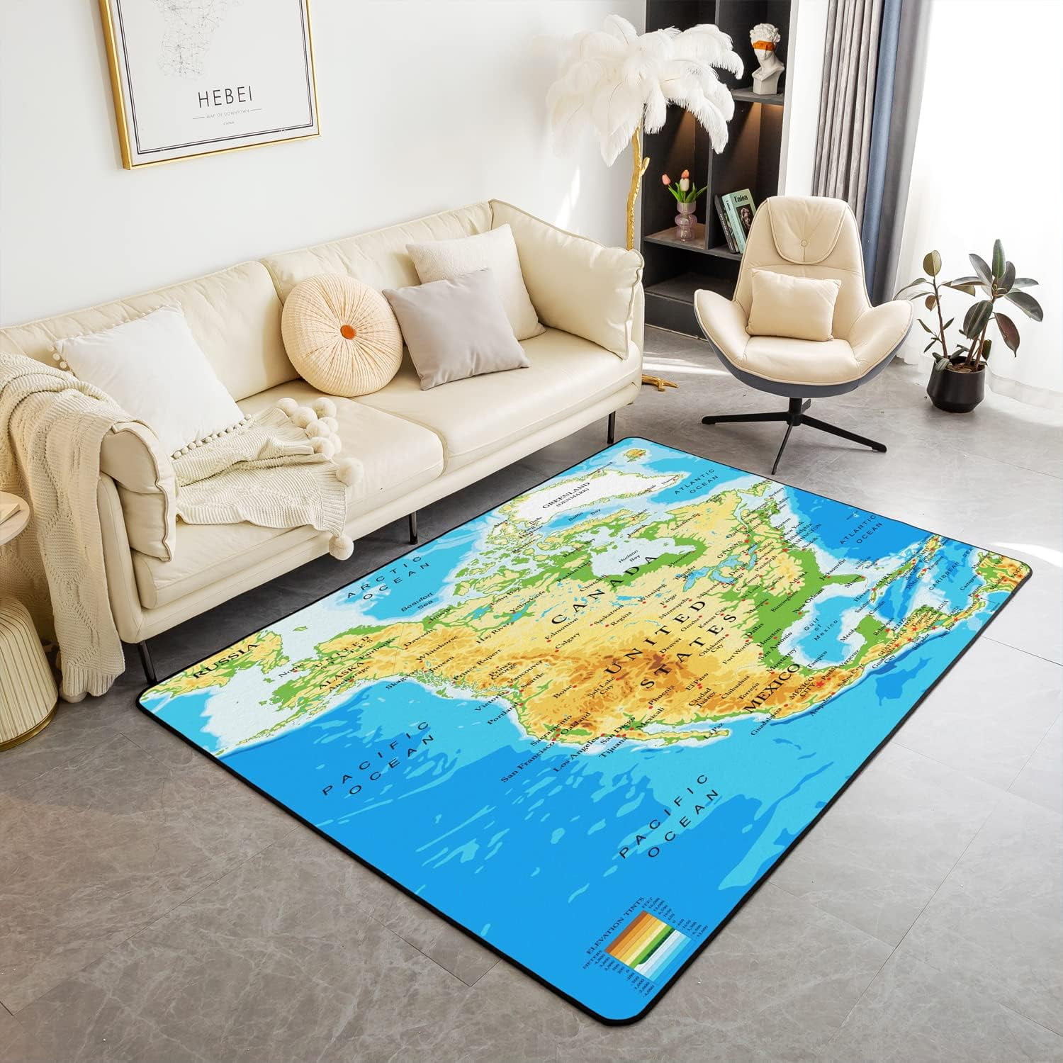 World Map Area Rug Topographic Map of The World Rugs for Bedroom Living