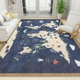 thumbnail image 1 of World Map Area Rugs, Cartoon Animals Kids Rug, Ocean Educational Rug Multipurpose Washable Rug For Children Bedrooms And Playroom 4' x 6', 1 of 6
