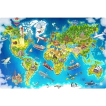 World Map Augmented Reality Jigsaw Puzzle for Kids 3-12 Years Old