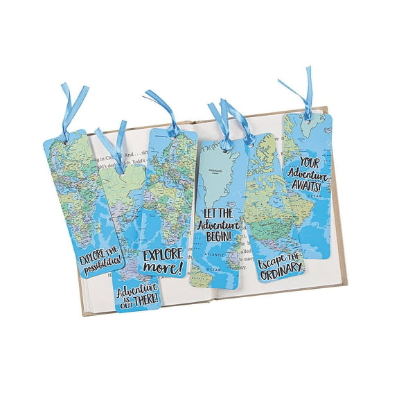 World Map Bookmarks - Stationery - 48 Pieces
