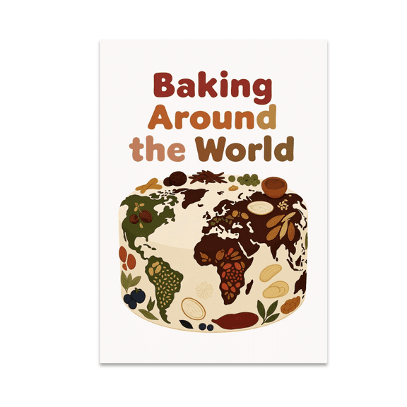World Map Cake Art - Baking Enthusiast - 13x19 Poster Print
