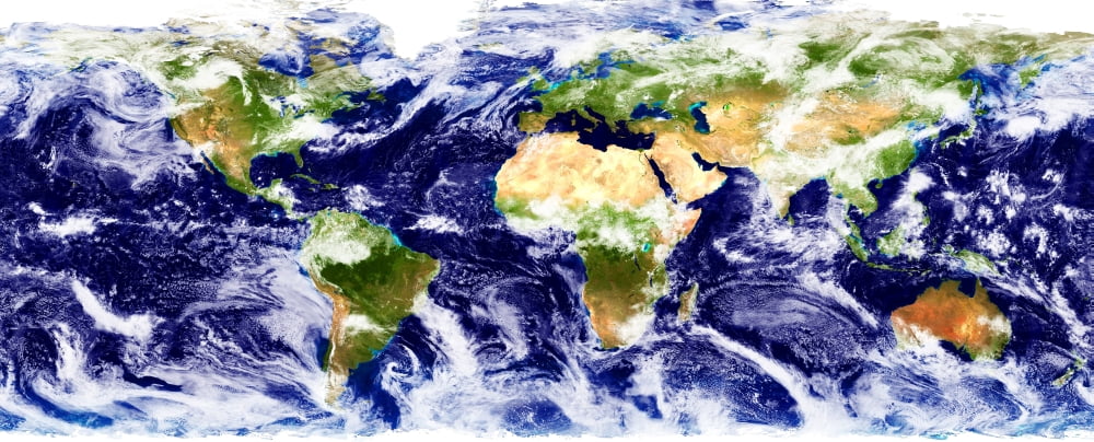 World Map Canvas Art - Chris and Kate Knorr Design Pics (24 x 9)