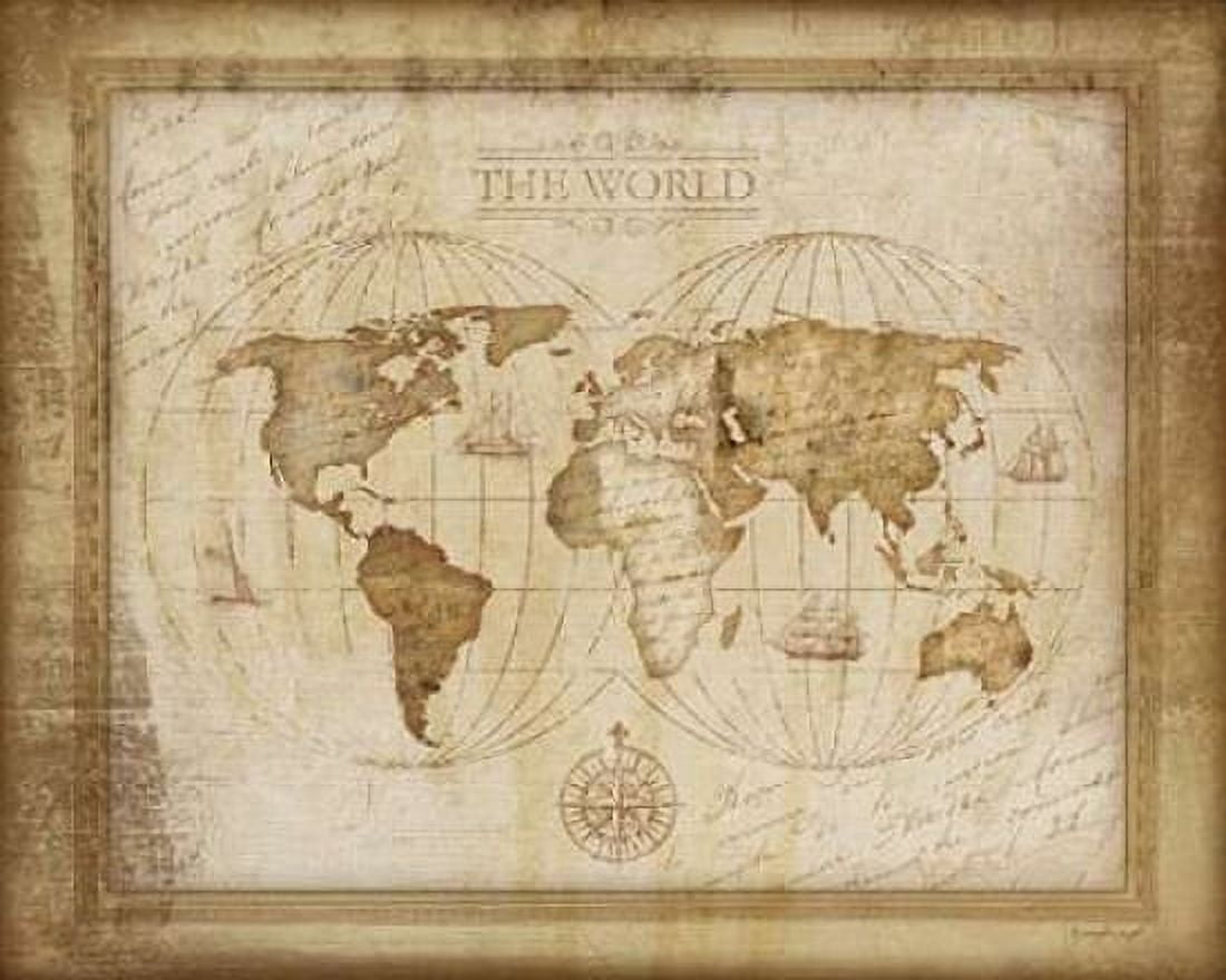 World Map Canvas Art - Jennifer Pugh (24 x 30)