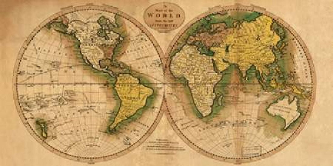 World Map Canvas Art - Matthew Carey (24 x 48)