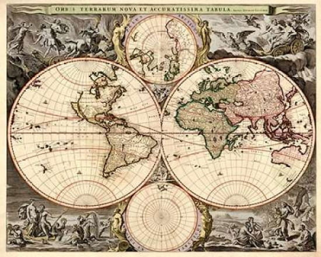 World Map Canvas Art - Nicolao Visscher (24 x 30)