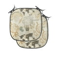 thumbnail image 1 of World Map Chair Seating Cushion Set of 2, Pattern Vintage Globe Atlas Theme Airship Knots Ribbon Retro Print, Seat Pads for Office with Anti-slip Backing, 16"x16", Beige Olive Green, by Ambesonne, 1 of 7