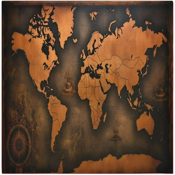 World Map Cloth Napkins Set of 1,20x20 Inches Napkins Cloth Washable Reusable Soft for Dinner,Wedding,Parties,Home Dinner,Tableative Decor Gift