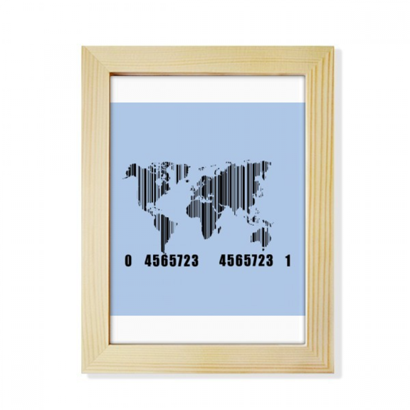 World Map Continent Ocean Desktop Adorn Photo Frame Display Art Painting Wooden
