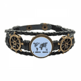 thumbnail image 1 of World Map Continent Ocean Leather Braided Ocean Bracelet Wristband, 1 of 4