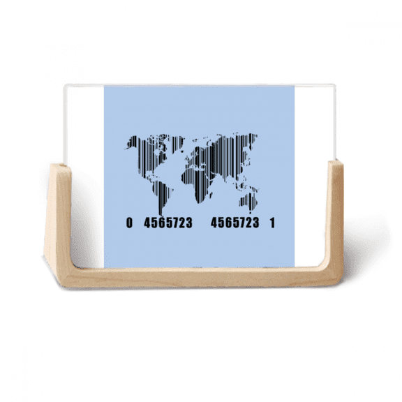 World Map Continent Ocean Photo Wooden Photo Frame Tabletop Display