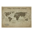thumbnail image 1 of World Map Cutting Board, Vintage Themed Topographic Design Grunge Art Graphic with Windrose, Decorative Tempered Glass Cutting and Serving Board, in 3 Sizes, by Ambesonne, 1 of 5