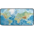 thumbnail image 1 of World Map Design Non-Slip Soft Kitchen Mats Bath Rug Runner Doormats Carpet for Home Decor, 39" X 20", 1 of 6
