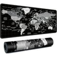 thumbnail image 1 of World Map Gaming Mouse Pad Black Desk Mat,Desk Pad XXL Mouse Pads for Desk 35.4x15.7in Mousepad with Stitched Edges,Non-Slip Rubber Base,Waterproof Computer Keyboard Pad for Gamer,Office&Work, 1 of 7