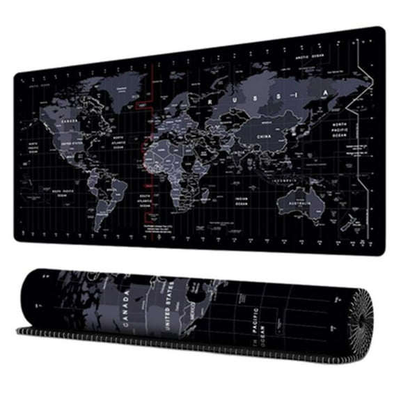 World Map Gaming Mouse Pad for Desk Waterproof with Slip Stitched Edges Ideal for Computer Users in Gaming or Office Work