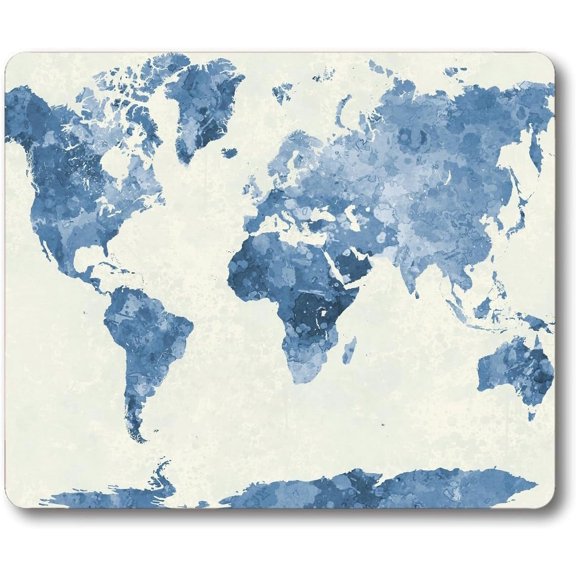 World Map Gaming Mouse pad,Watercolor Bule World Map Mouse pad Non-Slip Rubber Mousepads