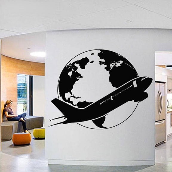 World Map Globe Earth Planet Continents School Geography Travel USA Culture Wall Sticker Vinyl Home Decor Decal Mural 74x57cm
