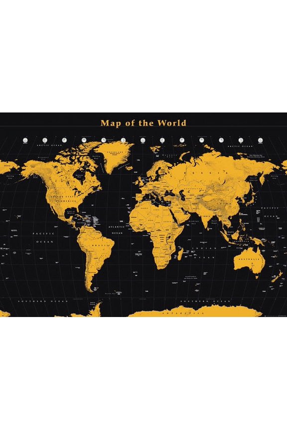 World Map Gold World Map Poster (40 x 55)