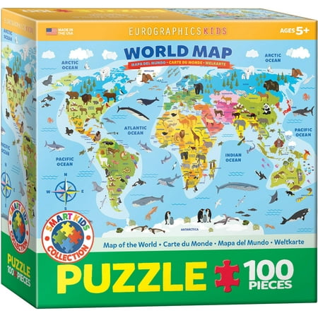 World Map Illustrated 100 pc