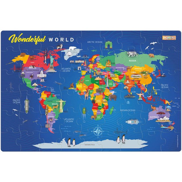 World Map Jigsaw Puzzle Jumbo Floor Puzzle from ZiGYASAW 54 Giant