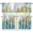 thumbnail image 1 of World Map Kitchen Curtain Valance and Tiers Set Stain Resistant Kitchen Window Curtains for Bedroom Stain Resistant Kitchen Window Curtains Over Sink Set of 3, 1 of 5