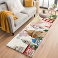 thumbnail image 1 of World Map Kitchen Runner Rug 2x6 Washable Runners for Hallway Non Slip Farmhouse Famous Building Tourism Bridge Large Area Rug Indoor Floor Carpet for Bathroom Laundry Entryway Bedroom Living Room, 1 of 8