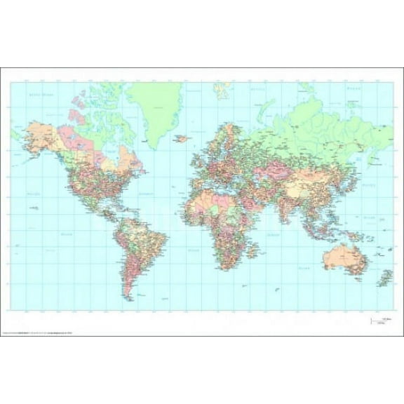 World Map Laminated Poster (36 X 24)