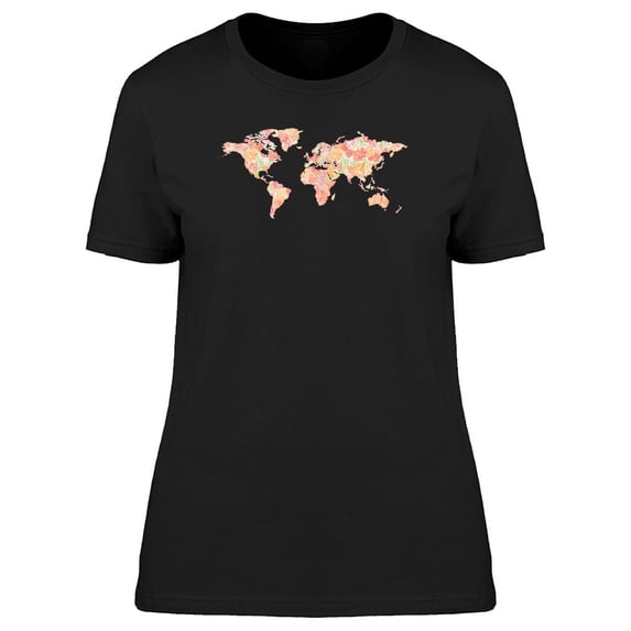 World Map Made Of Flowers Tee Women's -Image by Shutterstock