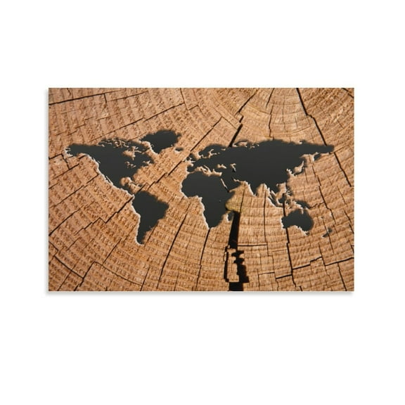 World Map Map Of The World Earth Poster Decorative Painting Canvas Wall Art Living Room Posters Bedroom Painting,Unframe-style,20x30inch(50x75cm)