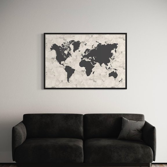 World Map Marble Modern Home Office Accent Portrait Decor Unframed Paper Print