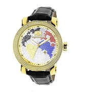 World Map Mens Diamond Watch .18ct