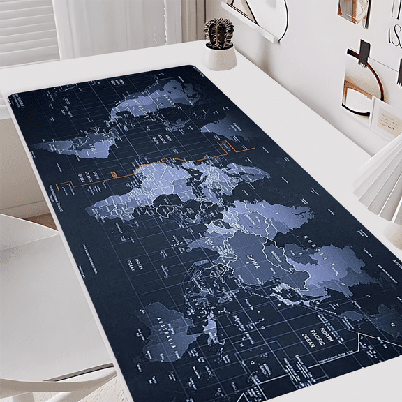 World Map Mouse Pad - Durable Non - Slip Desk Mat, Extra - Large Soft & Comfortable Mouse Pad - Ergonomic Stitched Desk Mat Ideal for Esports & Office Use
