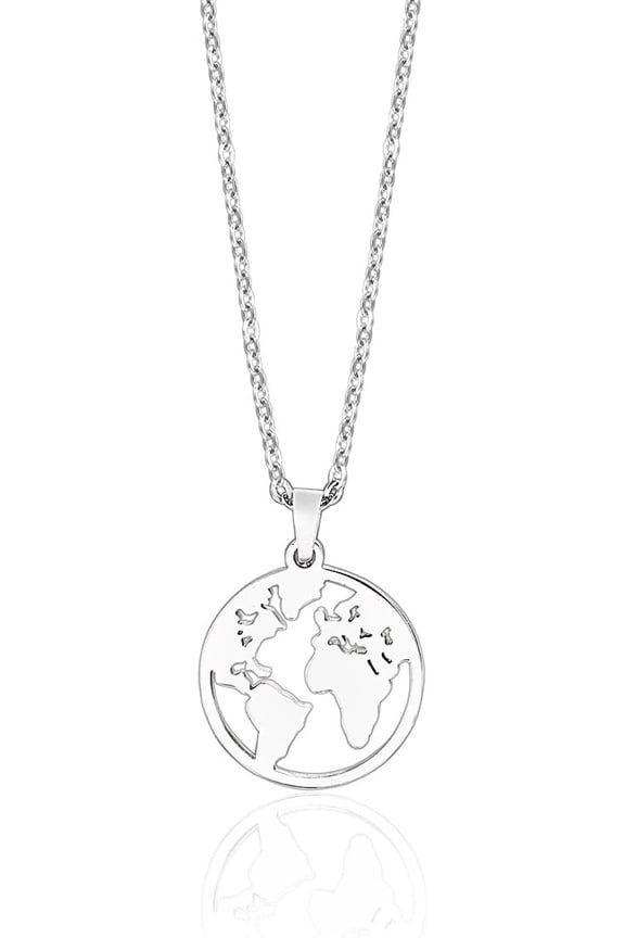 World Map Necklace Mother Earth Necklace Long Distance Travel Gift