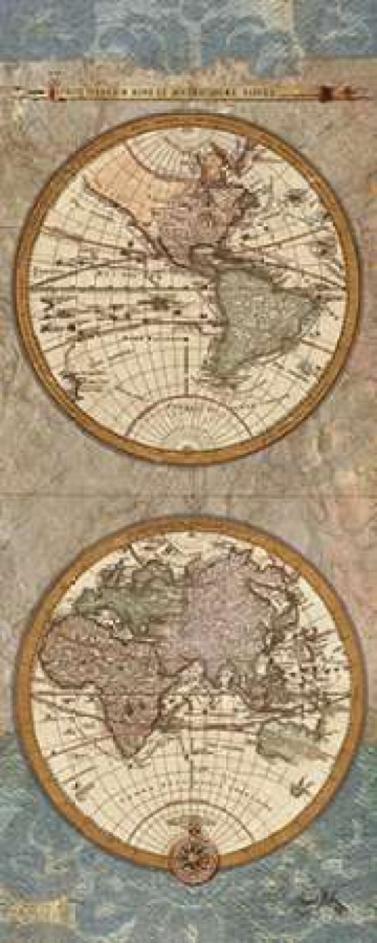 World Map Panel I Canvas Art - Elizabeth Medley (24 x 48)