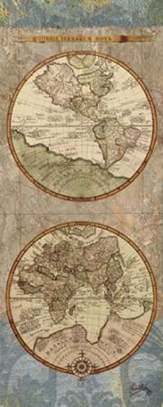 World Map Panel II Canvas Art - Elizabeth Medley (24 x 48)