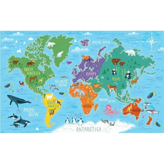 World Map Peel and Stick Wallpaper Mural