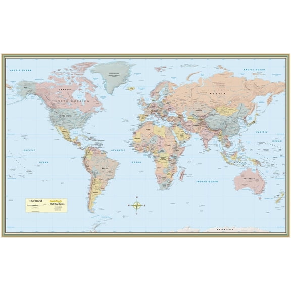 World Map Poster (32 X 50 Inches) - Laminated: A Quickstudy Reference Tool (First Edition, New Edition, Updated & Revised) (Other)