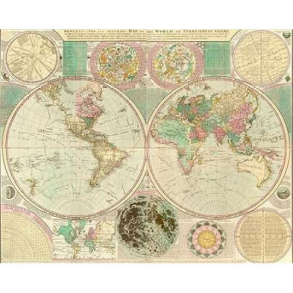 World Map Poster Print by Carington Bowles - Small