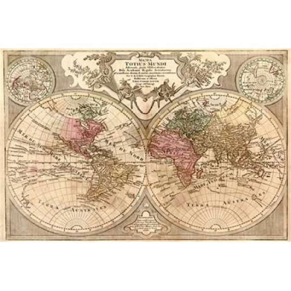 World Map Prepared for Then French King Poster Print by Guillaume De LIsle, 24 x 36 - Large