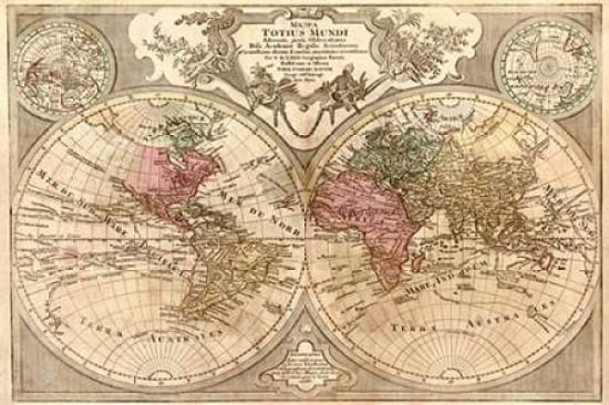 World Map Prepared for then French King Canvas Art - Guillaume De LIsle (24 x 36)
