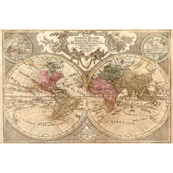 World Map Prepared for then French King Canvas Art - Guillaume De LIsle (24 x 36)