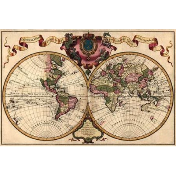 World Map Prepared for then French King Poster Print by Guillaume De L''Isle (12 x 18)
