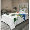 thumbnail image 1 of Ambesonne World Map Fitted & Top Sheet Set with Sham, Colorful Political, Multicolor, 1 of 4