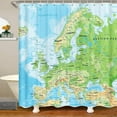 thumbnail image 1 of World Map Shower Curtain, Blue Ocean Bath Curtain for Kids Boys Girls, Map of Various Countries Curtain Sets Abstract Art Shower Stall Curtain Bathroom Decoration Curtains, 72" W X 84" L, 1 of 1