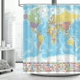 thumbnail image 1 of World Map Shower Curtain, Map of The World with National Educational Fabric Shower Curtains Set for Bathroom Boys Girls Kids Map Bath Decor with Hooks 72 X 72 Inch, 1 of 7