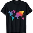thumbnail image 1 of World Map Travel Countries Geography Color Painting Art T-Shirt, 1 of 4