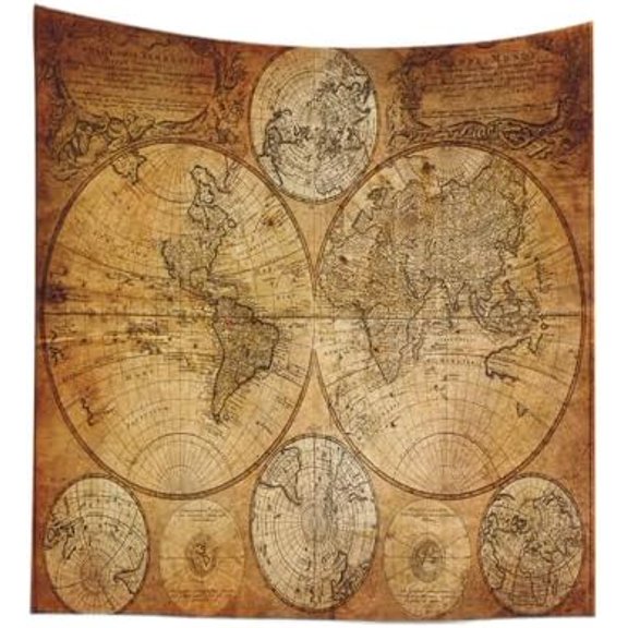 World Map Wall Tapestry, College Dorm Room Decorations Wall Hanging Art Tapestry World Wall Tapestry Travel Map Tapestry Map Dorm Tapestry College Decor Halloween 50X60 Inches